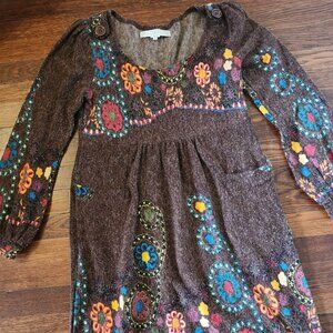 Bettie Paige Brown Floral Print Dress